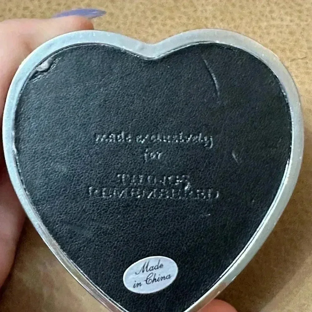 Vintage Things Remembered Silver Tone Trinket Box Heart Shape Jewelry Box